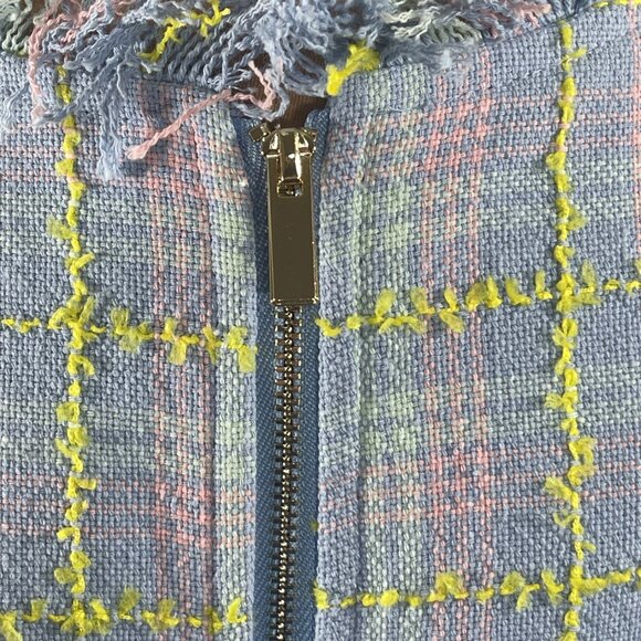 New Ivy City Co Reese Shift Dress in Periwinkle Blue M Medium Tweed - Picture 5 of 9